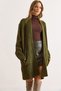 Women's Khaki Pocket Collar Detailed Soft Textured Knitwear Cardigan Hrk-19000322