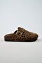 Cancun Women's Vegan Leather Buckle Leopard Sabo Slippers - 2