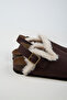 Lapaz Fur Women's Vegan Leather Buckle Brown Sabo Slippers - 4