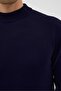 Half Fisherman Wool Navy Blue Knitwear Sweater - 6