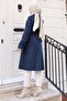 Belted Cashmere Coat Navy Blue 19271 - 4