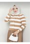 Women's Knitwear Cardigan Pleated Leather Skirt Hijab Set 01 - 6