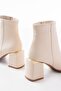 Dnz-410 Beige Zippered Heeled Women's Casual Boots - 3