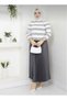 Women's Knitwear Cardigan Pleated Leather Skirt Hijab Set 01 - 6