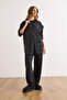 Women's Anthracite Modal Pique Tunic with Accessories and Pocketed Pants Set Tkm-19000451 - 3