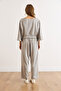 Women's Gray Stitching Detailed Modal Buttoned Top and Bottom Set Tkm-19000449 - 2