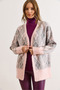 Women's Pink Baklava Pattern Soft Textured Thick Knitwear Cardigan Hrk-19000432