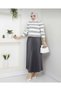 Women's Knitwear Cardigan Pleated Leather Skirt Hijab Set 01 - 4