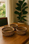 Jute Wicker 3-Piece Bathroom Basket Set Natural Wicker Organizer, Towel Storage Basket Decorative Bathroom - 5