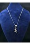 Flying Broom Model with Witch Figure Halloween Themed Minimal Design Steel Necklace - 5