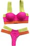 Splicing Push Up Bikini Female Swimwear Women Swimsuit Two Piece Bikini Set with Bra Cup M2835 - 3