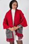 Women's Soft Textured Thick Shawl Scarf 15951 - Red