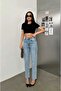 Women's Blue Karyıkama Boyfrend High Waist Stretch Fabric Extra Flexible Mom Jeans Denim Trousers - 6
