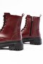 812-356 Claret Red Lace-Up Zippered Daily Women's Boots - 5