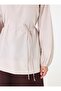 Poplin Fabric Ruched Detail Belted Blouse / Shirt - Stone Color - - 4