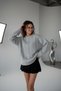 Women's Oversized Knitwear Sweater - Soft Textured Crew Neck with Hair Braid Detail