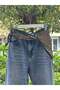 Vintage Look Straight Leg High Waist Jeans – Shawl Detail - 2