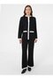 Premium Tunic & Trousers Two-Piece Set with Contrast Color Detail - Black - - 4
