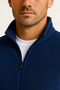 Unisex Navy Blue Anti-Pilling Non-Pilling Standard Fit Full Zip Cold-Proof Fleece Cardigan - 4