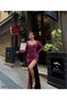 Detailed Slit Flowers Evening Dress Dried Rose 583065 - 2