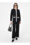 Premium Tunic & Trousers Two-Piece Set with Contrast Color Detail - Black - - 3