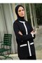 Premium Tunic & Trousers Two-Piece Set with Contrast Color Detail - Black - - 2