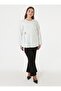 Side Tie Detail Blouse&Pants Plus Size Set - Black Ecru -