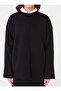 Tunic & Skirt Knitwear Set with Front Stitch Detail - Black - - 4