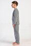 Boy's Grey Color Long Sleeve Fleece Pajama Set C1T0N0205 - 3