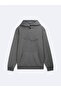 Long Sleeve Hooded Siign Printed Anthracite Sweatshirt