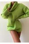 Green Turtleneck Knitwear Dress - 3