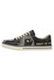 Women's Vegan Leather Black Sneakers - Agent of Chaos Design - 3