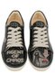 Women's Vegan Leather Black Sneakers - Agent of Chaos Design - 2