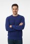 Men's Crew Neck Patterned Knit Sweater |   70% Cotton