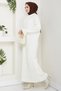 Knitted Pattern Knitwear Dress White Hm2526 - 4