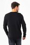 Men's Crew Neck Corded Fabric Knitwear Sweater Black - K-2602 - 8