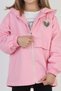 Girl's Combed Cotton Lined Hooded Seasonal Raincoat with Pockets - 4
