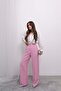 Relaxed Fit High Waist Flowy Double Leg Pants 4318- Pink - 4
