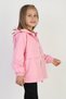 Girl's Combed Cotton Lined Hooded Seasonal Raincoat with Pockets - 2