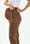 Maternity Stretchy Belly Band Adjustable Waist Winter Mom Fit Classic Pants Brown - 6