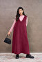 Long Burgundy Cashmere Jile Dress - 6