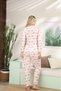 Printed Report Interlock Heart Long Sleeve Pajama Set - 3