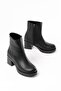 5109-3022 Black Zippered Thick Heeled Daily Women's Boots - 4