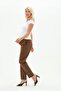 Maternity Stretchy Belly Band Adjustable Waist Winter Mom Fit Classic Pants Brown - 4