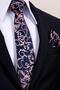 8 cm Navy Blue Pink Patterned Hand Made Classic Wide Tie