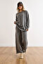 Women's Anthracite Sweater Pants Knitwear Set Tkm-19000452 - 6