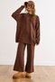 Women's Bitter Brown Sweater Pants Knitwear Set Tkm-19000452