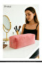 Pink Shk268 XL Size Plush Fabric, Hair Styling, Makeup and Travel Bag - 8