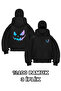 Neon Face Printed Ninja with a Mask Unisex Sweatshirt Cardigan 3 Yarn Thick Fleece (100% Cotton)