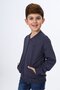 Smoked Boys' College Collar Zippered Pocket Embroidery Printed Knitted Cardigan - 2 Thread - 2